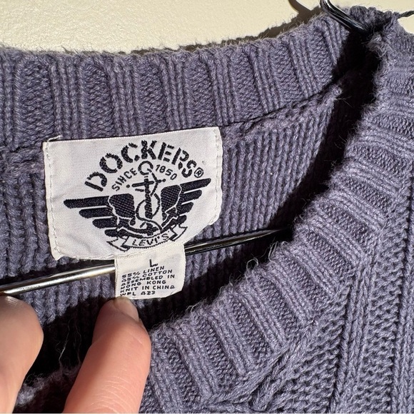 Vintage Dockers Linen/Cotton Cabled Sweater - Picture 6 of 11